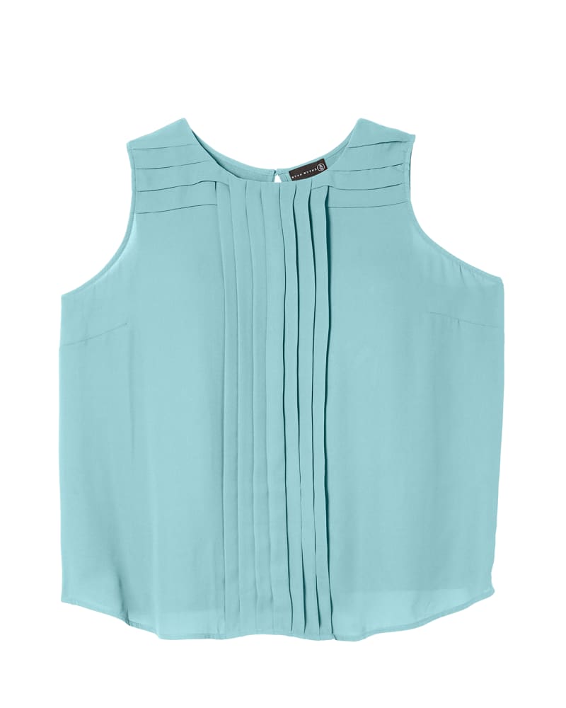 Front of plus size Esmeralda Sleeveless Front Pleat Tank by Ryan Wythe | Dia&Co | dia_product_style_image_id:133253